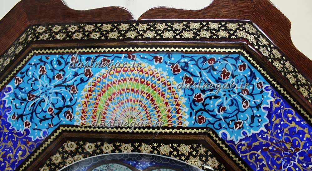 ساعت خاتم کاری طرح 8 ضلعی کد 133  	تزئینی تزیینی دکوراتیو دکوری جدید به روز خاص هنری زیبا لوکس شیک سنتی عروس جهیزیه پذیرایی اتاق خواب دست ساز صفحه سفید طرح دار عقربه ای عقربه دار صنایع دستی