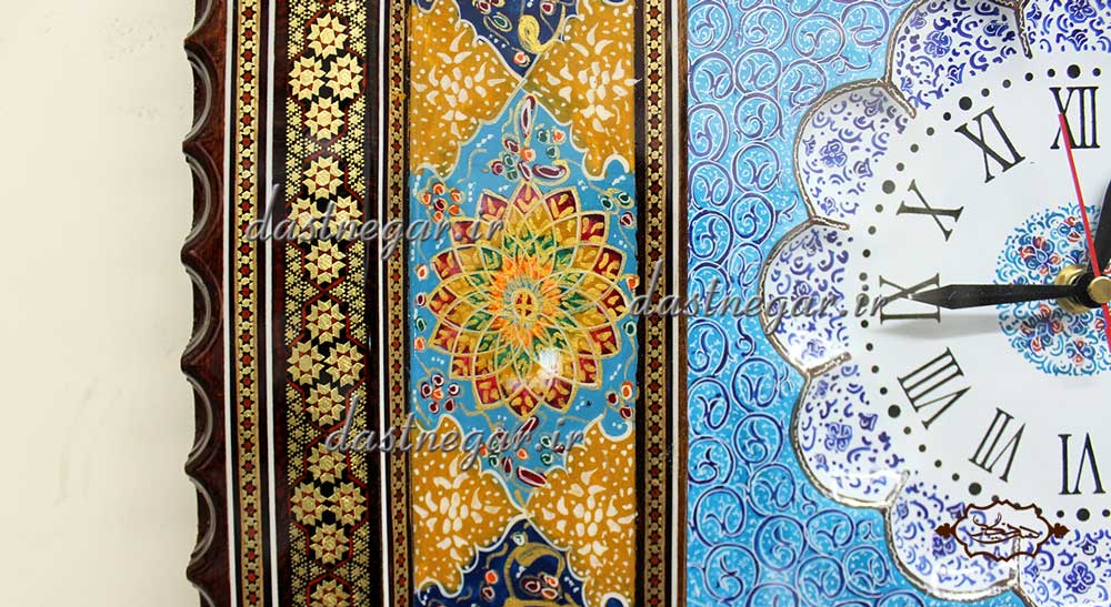 ساعت خاتم کاری کد 135  	تزئینی تزیینی دکوراتیو دکوری جدید به روز خاص هنری زیبا لوکس شیک سنتی عروس جهیزیه پذیرایی اتاق خواب دست ساز صفحه سفید طرح دار عقربه ای عقربه دار صنایع دستی