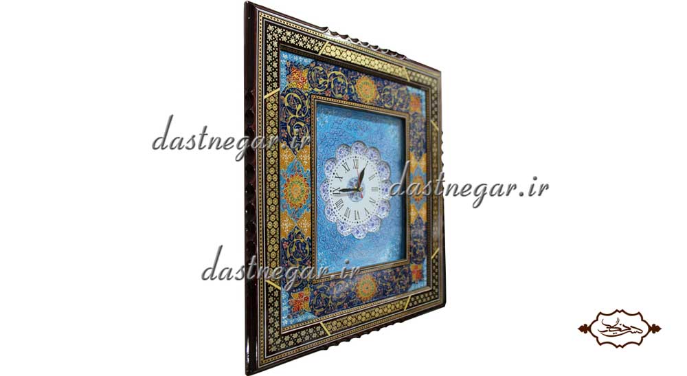 ساعت خاتم کاری کد 135  	تزئینی تزیینی دکوراتیو دکوری جدید به روز خاص هنری زیبا لوکس شیک سنتی عروس جهیزیه پذیرایی اتاق خواب دست ساز صفحه سفید طرح دار عقربه ای عقربه دار صنایع دستی