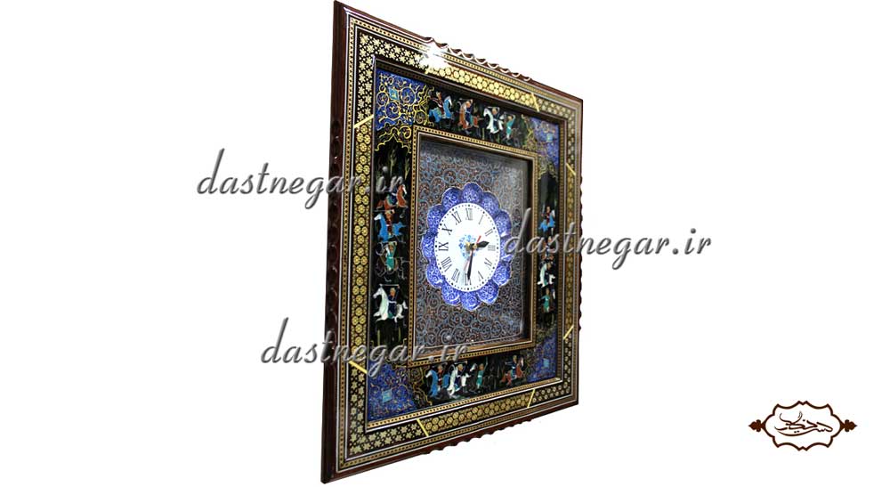ساعت خاتم کاری کد 137  	تزئینی تزیینی دکوراتیو دکوری جدید به روز خاص هنری زیبا لوکس شیک سنتی عروس جهیزیه پذیرایی اتاق خواب دست ساز صفحه سفید طرح دار عقربه ای عقربه دار صنایع دستی