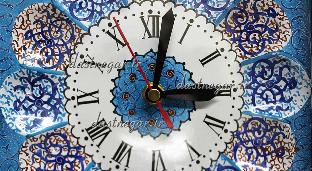 ساعت خاتم کاری کد 138  	تزئینی تزیینی دکوراتیو دکوری جدید به روز خاص هنری زیبا لوکس شیک سنتی عروس جهیزیه پذیرایی اتاق خواب دست ساز صفحه سفید طرح دار عقربه ای عقربه دار صنایع دستی