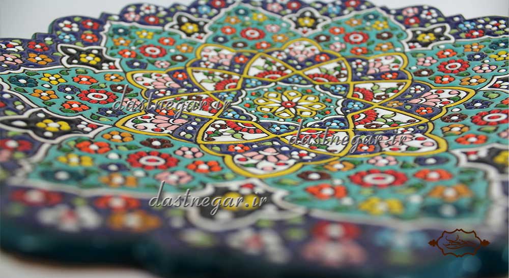 شیرینی خوری میناکاری برجسته مینا کاری روی سفال میناکاری ظرف ظروف