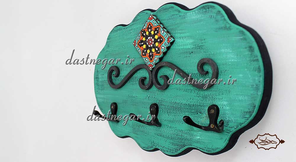 جاکلیدی مدل نکین میناکاری  دیواری جدید خاص دست ساز سنتی صنایع دستی چوبی فرفورژه