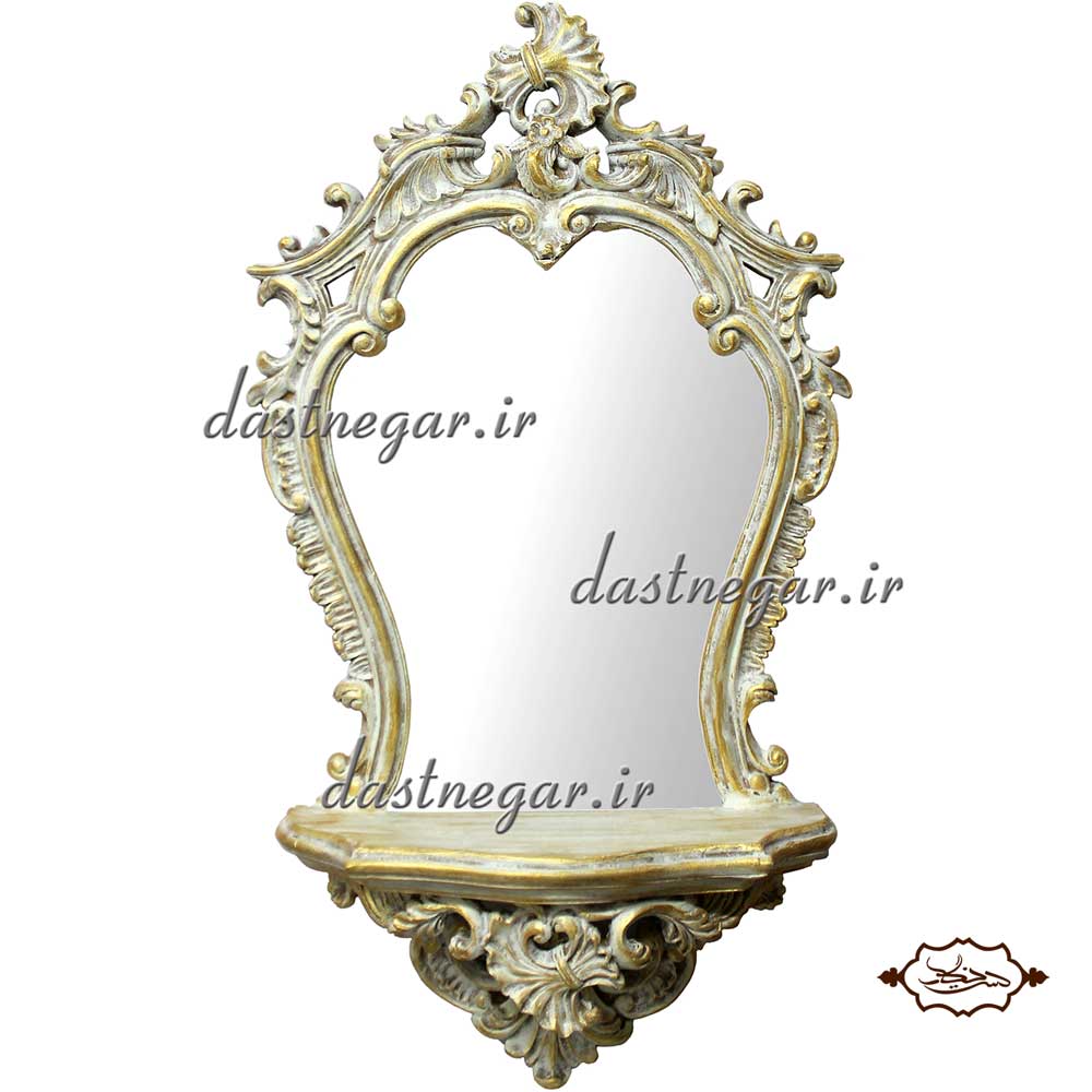 آینه و کنسول پلی استر کاربردی دکوراتیو دکوری جدید به روز خاص هنری زیبا شیک اتاق خواب پذیرایی منزل دیواری
