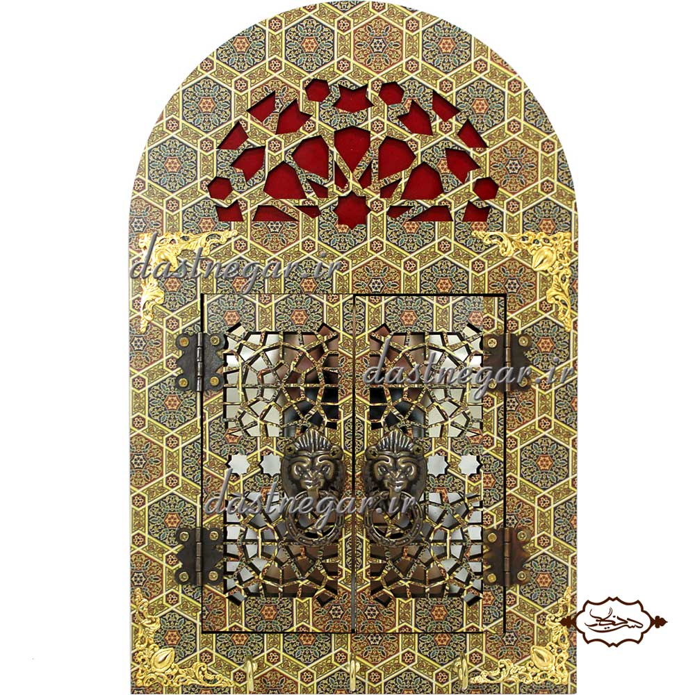 آینه و جاکلیدی طرح گره درب سنتی منزل کاربردیاتاق خواب دم در پذیرایی هنری دکوری دکوراتیو جهیزیه عروس قیمت زیبا جدید فروشی به روز خاص شیک دیواری روی دیوار صنایع دستی طرح درب پنجره سنتی چوبی