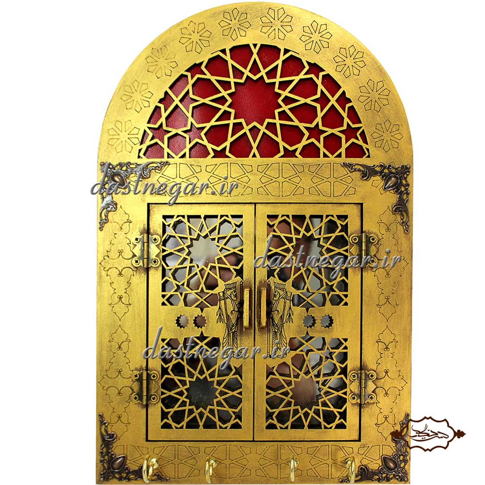 آینه و جاکلیدی طرح گره درب سنتی منزل کاربردیاتاق خواب دم در پذیرایی هنری دکوری دکوراتیو جهیزیه عروس قیمت زیبا جدید فروشی به روز خاص شیک دیواری روی دیوار صنایع دستی طرح درب پنجره سنتی چوبی