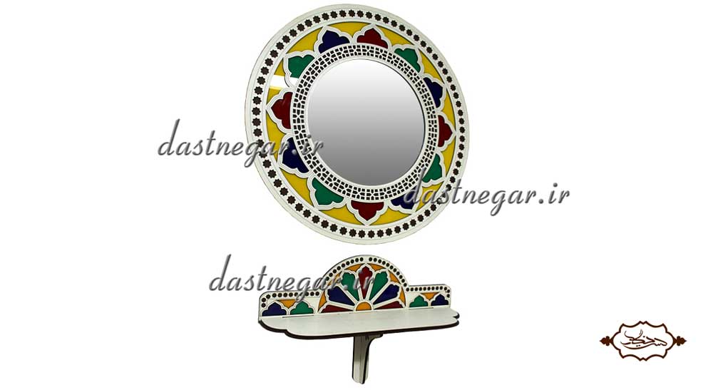آینه و کنسول طرح اسلیمی منزل کاربردیاتاق خواب دم در پذیرایی هنری دکوری دکوراتیو جهیزیه عروس قیمت زیبا جدید فروشی به روز خاص شیک دیواری روی دیوار صنایع دستی طرح درب پنجره سنتی چوبی
