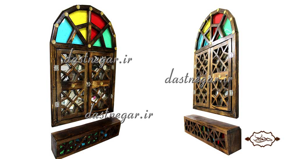 آینه و کنسول دیواری گره چینی کد 215 منزل کاربردیاتاق خواب دم در پذیرایی هنری دکوری دکوراتیو جهیزیه عروس قیمت زیبا جدید فروشی به روز خاص شیک قدی قدنما ایستاده دیواری روی دیوار صنایع دستی دست ساز طرح پنجره طرح سنتی طرح درب سنتی           چوبی