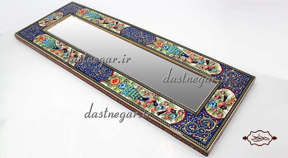 آینه دیواری  خاتم کاری طرح گل و مرغ کد 86 قدی قدنما ایستاده اتاق خواب دیواری روی دیوار سنتی صنایع دستی طرح سنتی چوبی  دکوراتیو جهیزیه عروس قیمت زیبا جدید فروشی