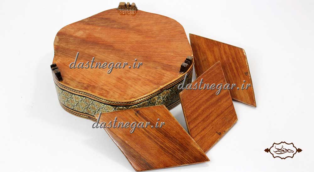 شکلات خوری خاتم کاری طرح 3 درب رومیزی اتاق خواب روی میز سنتی صنایع دستی طرح سنتی چوبی دکوراتیو جهیزیه عروس قیمت زیبا جدید فروشی