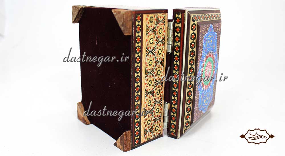 جعبه هدیه خاتم کاری طرح چهار گوش 