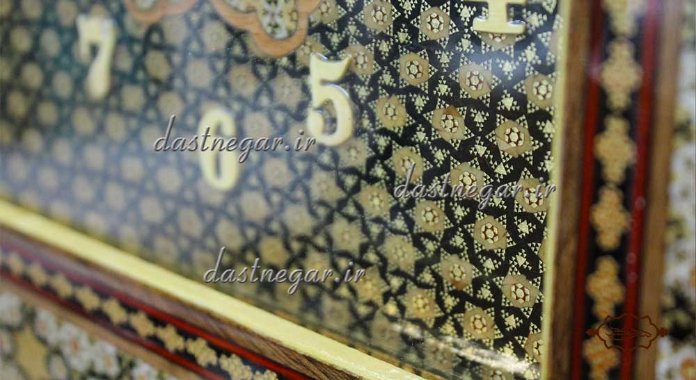 ساعت خاتم کاری طرح چهار گوش کد 102  	تزئینی تزیینی دکوراتیو دکوری جدید به روز خاص هنری زیبا لوکس شیک سنتی عروس جهیزیه پذیرایی اتاق خواب دست ساز صفحه سفید طرح دار عقربه ای عقربه دار صنایع دستی