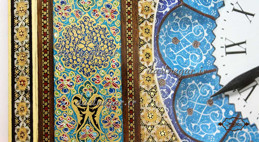 ساعت خاتم کاری طرح چهار گوش کد 103  	تزئینی تزیینی دکوراتیو دکوری جدید به روز خاص هنری زیبا لوکس شیک سنتی عروس جهیزیه پذیرایی اتاق خواب دست ساز صفحه سفید طرح دار عقربه ای عقربه دار صنایع دستی