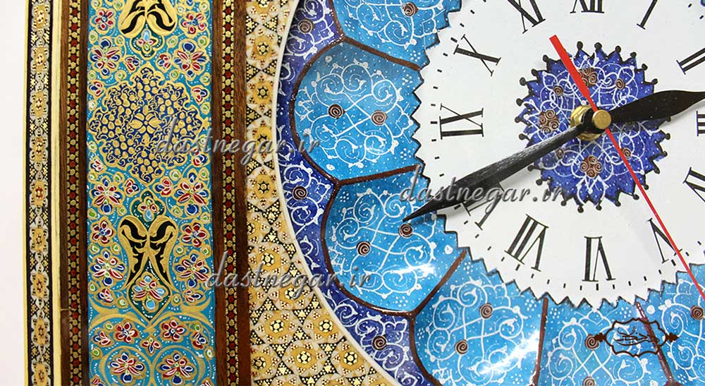 ساعت خاتم کاری طرح چهار گوش کد 103  	تزئینی تزیینی دکوراتیو دکوری جدید به روز خاص هنری زیبا لوکس شیک سنتی عروس جهیزیه پذیرایی اتاق خواب دست ساز صفحه سفید طرح دار عقربه ای عقربه دار صنایع دستی