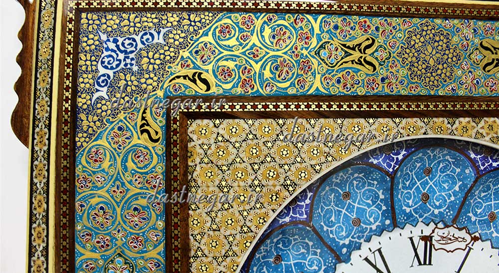 ساعت خاتم کاری طرح چهار گوش کد 103  	تزئینی تزیینی دکوراتیو دکوری جدید به روز خاص هنری زیبا لوکس شیک سنتی عروس جهیزیه پذیرایی اتاق خواب دست ساز صفحه سفید طرح دار عقربه ای عقربه دار صنایع دستی