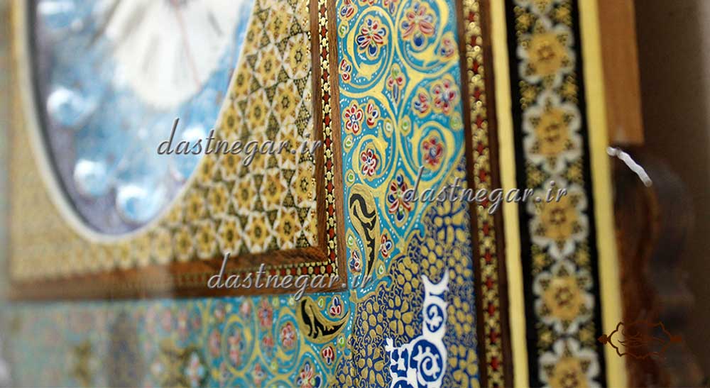 ساعت خاتم کاری طرح چهار گوش کد 103  	تزئینی تزیینی دکوراتیو دکوری جدید به روز خاص هنری زیبا لوکس شیک سنتی عروس جهیزیه پذیرایی اتاق خواب دست ساز صفحه سفید طرح دار عقربه ای عقربه دار صنایع دستی