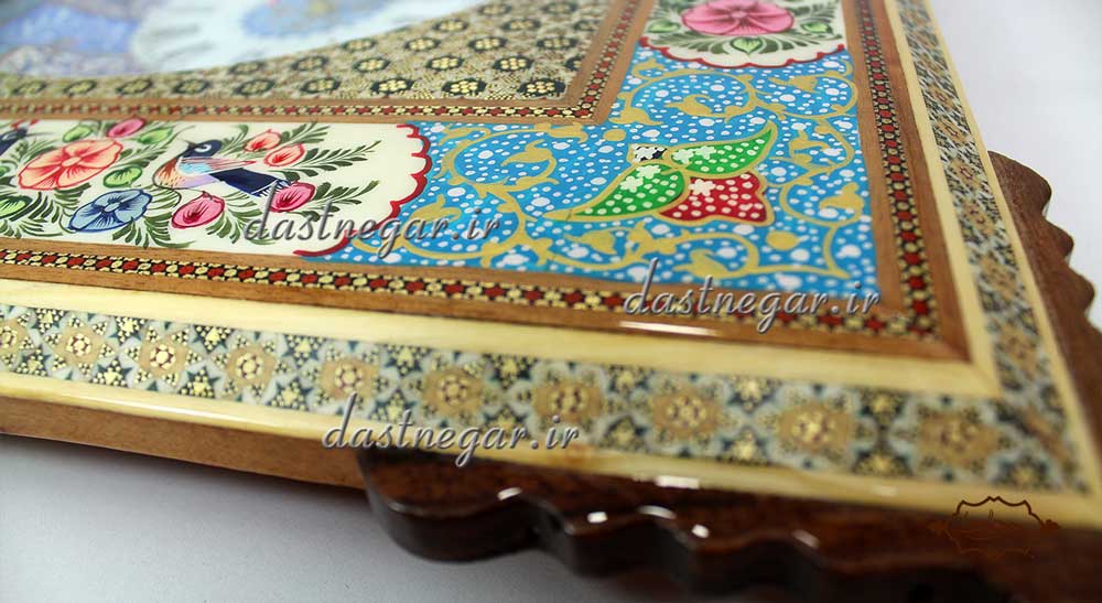 ساعت خاتم کاری طرح چهار گوش کد 104  	تزئینی تزیینی دکوراتیو دکوری جدید به روز خاص هنری زیبا لوکس شیک سنتی عروس جهیزیه پذیرایی اتاق خواب دست ساز صفحه سفید طرح دار عقربه ای عقربه دار صنایع دستی