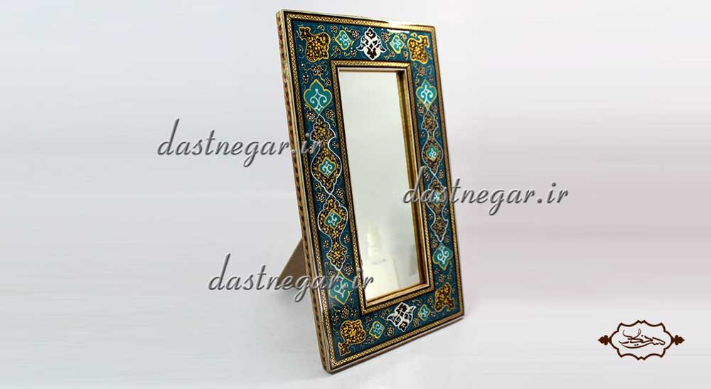 آینه رومیزی خاتم کاری کد 121 رومیزی اتاق خواب روی میز سنتی صنایع دستی طرح سنتی چوبی دکوراتیو جهیزیه عروس قیمت زیبا جدید فروشی