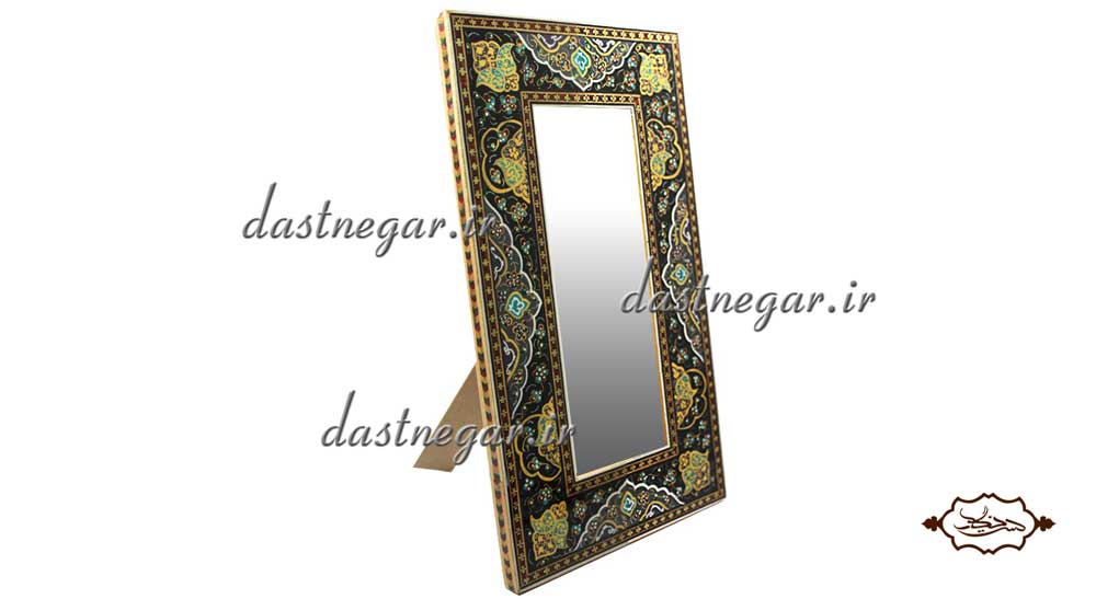 آینه رومیزی خاتم کاری رومیزی اتاق خواب روی میز سنتی صنایع دستی طرح سنتی چوبی دکوراتیو جهیزیه عروس قیمت زیبا جدید فروشی
