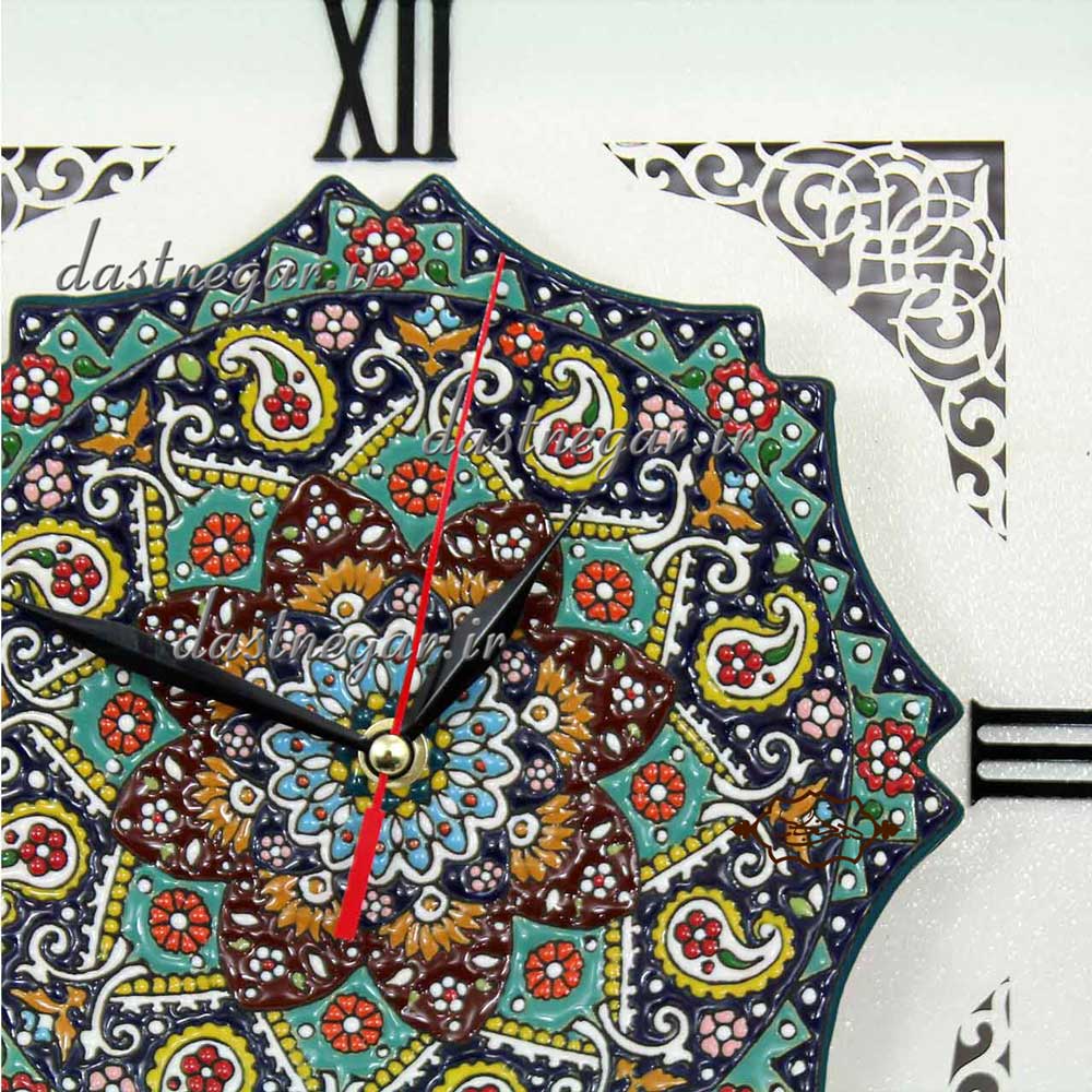 ساعت میناکاری کد 295 تزئینی تزیینی دکوراتیو دکوری جدید به روز خاص هنری زیبا مدرن سلطنتی لوکس شیک کلاسیک لاکچری عروس جهیزیه  اتاق خواب  پذیرایی منزل خانه  راهرو دست ساز