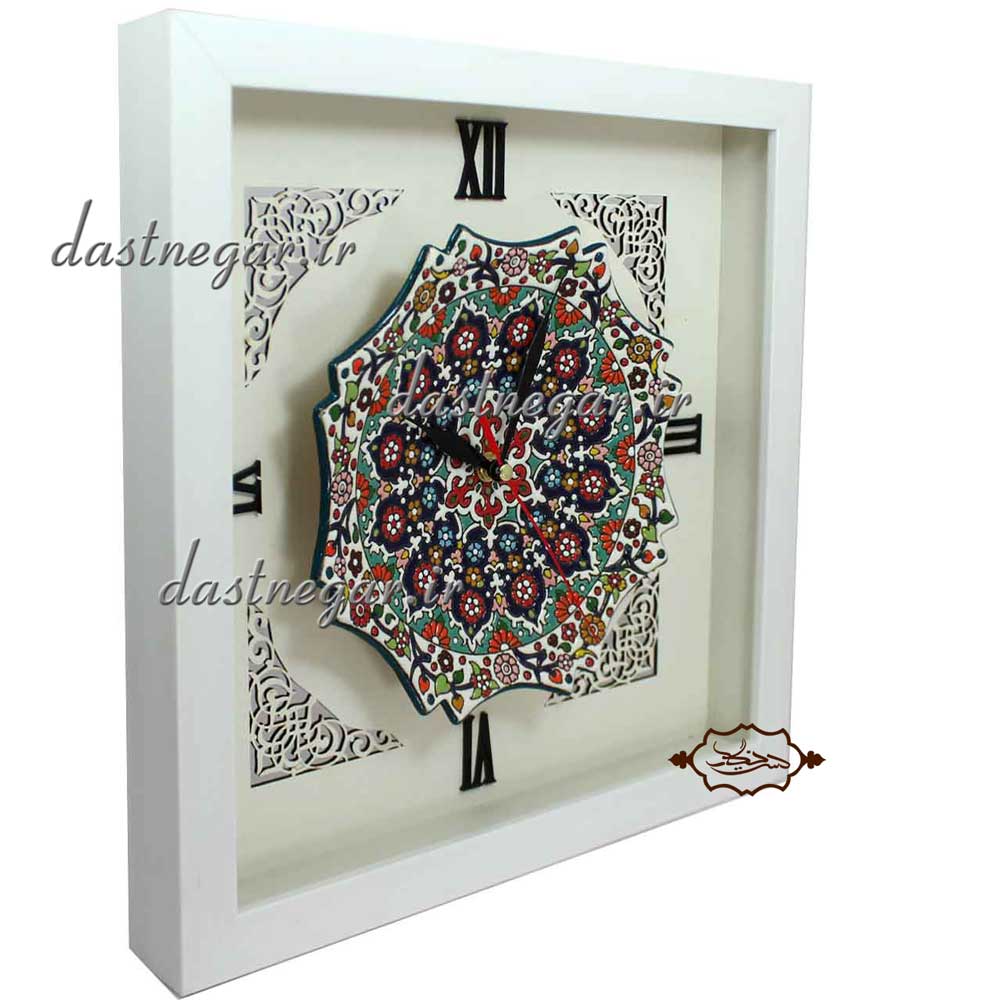 ساعت میناکاری کد 298 تزئینی تزیینی دکوراتیو دکوری جدید به روز خاص هنری زیبا مدرن سلطنتی لوکس شیک کلاسیک لاکچری عروس جهیزیه  اتاق خواب  پذیرایی منزل خانه  راهرو دست ساز