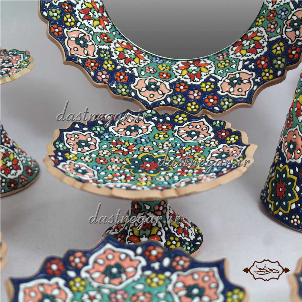 هفت سین میناکاری 7 سین هفت سین میناکاری هفتسین سفره مینا کاری