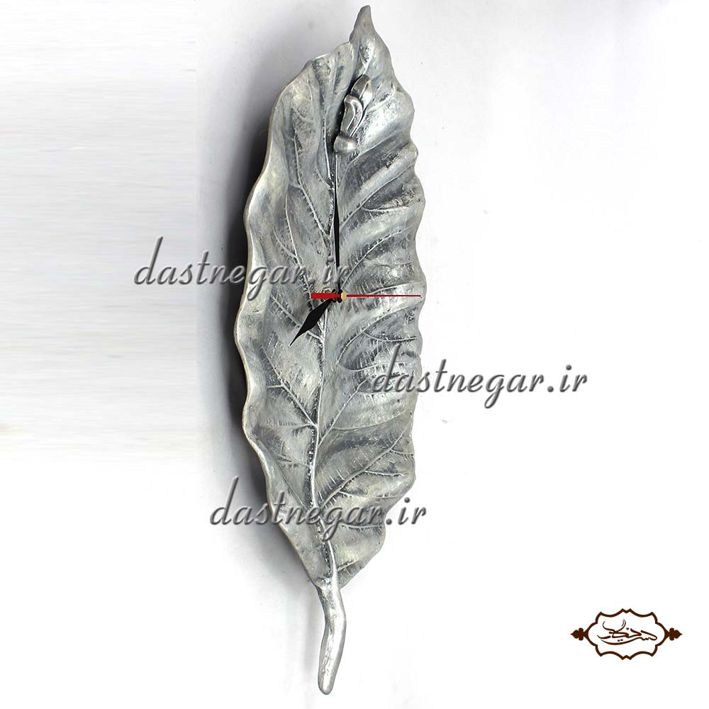 ساعت دیواری طرح برگ تزئینی تزیینی دکوراتیو دکوری جدید به روز خاص هنری زیبا مدرن سلطنتی لوکس شیک کلاسیک لاکچری عروس جهیزیه  اتاق خواب  پذیرایی منزل خانه  راهرو دست ساز