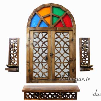 آینه و کنسول و ۲عدد جاشمعی طرح گره چینی