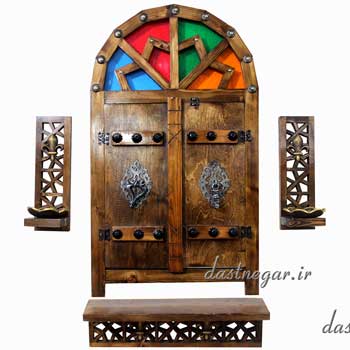 آینه و کنسول و ۲عدد جاشمعی طرح گره چینی