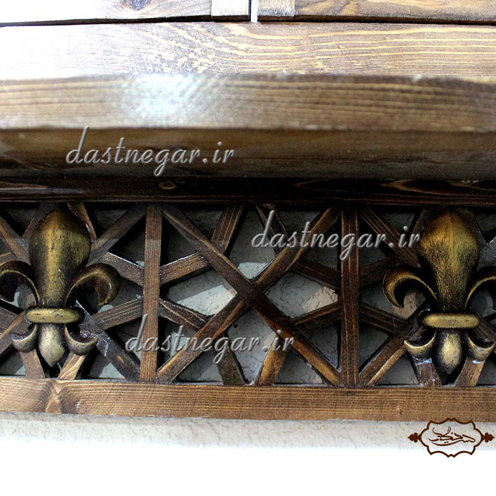 آینه و کنسول و ۲عدد جاشمعی طرح گره چینی 