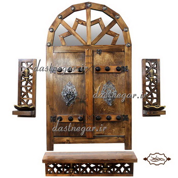 آینه و کنسول و ۲عدد جاشمعی طرح گره چینی