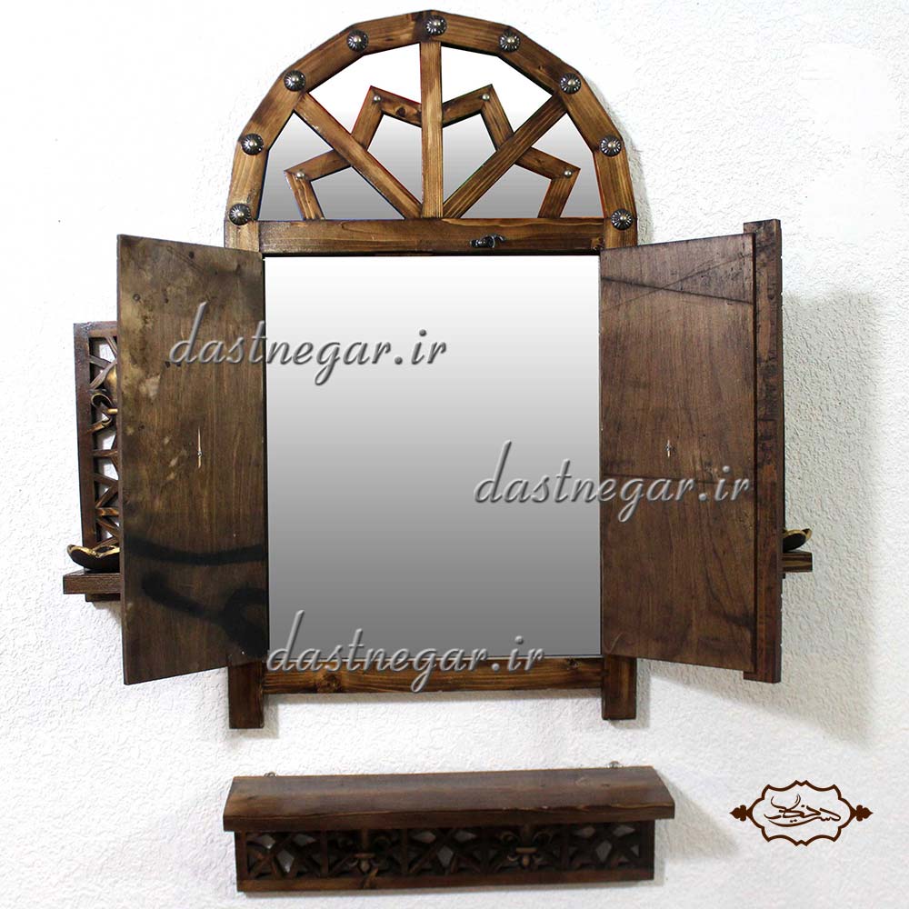 آینه و کنسول و ۲عدد جاشمعی طرح گره چینی 