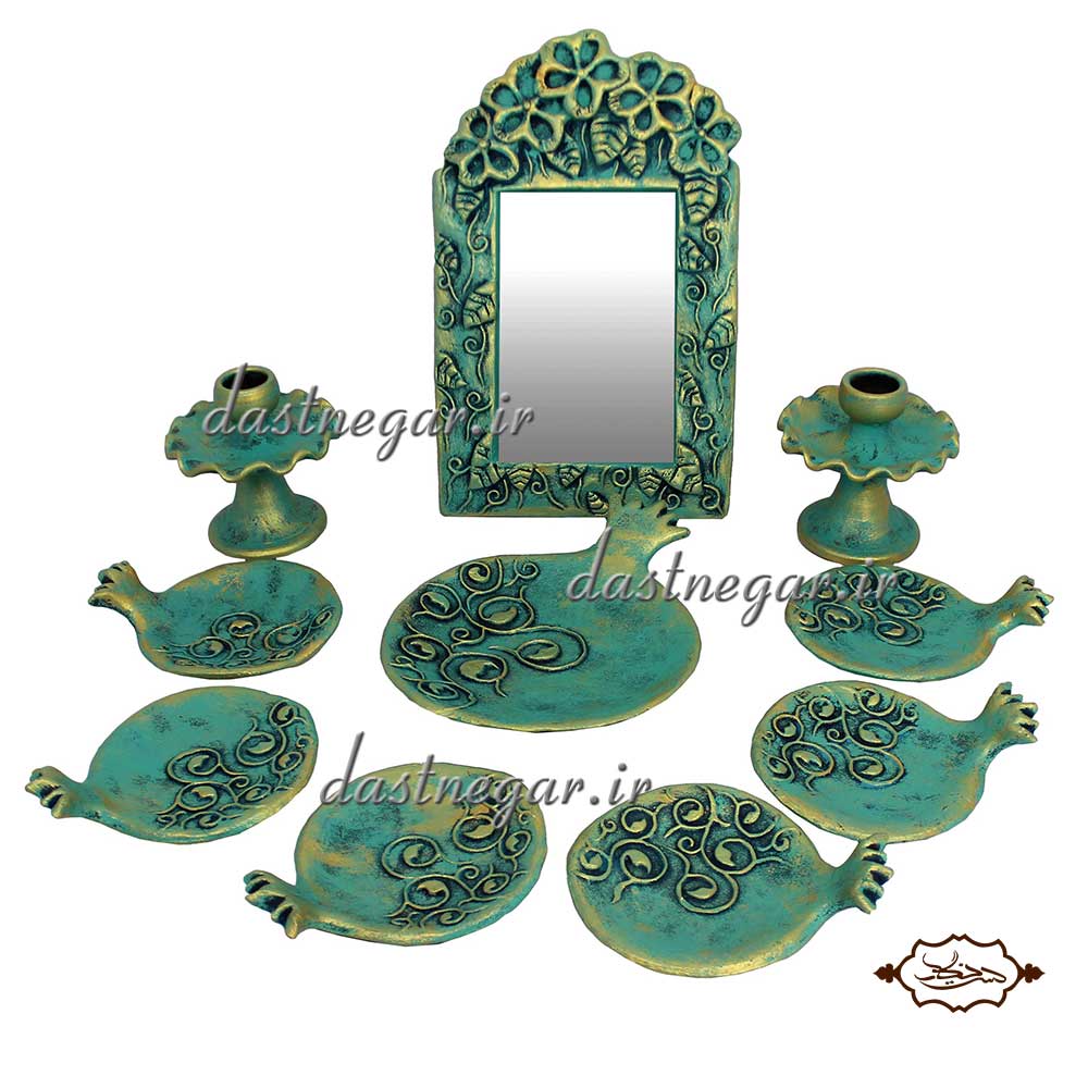 ست ظروف هفت سین ۱۰ پارچه طرح انار 