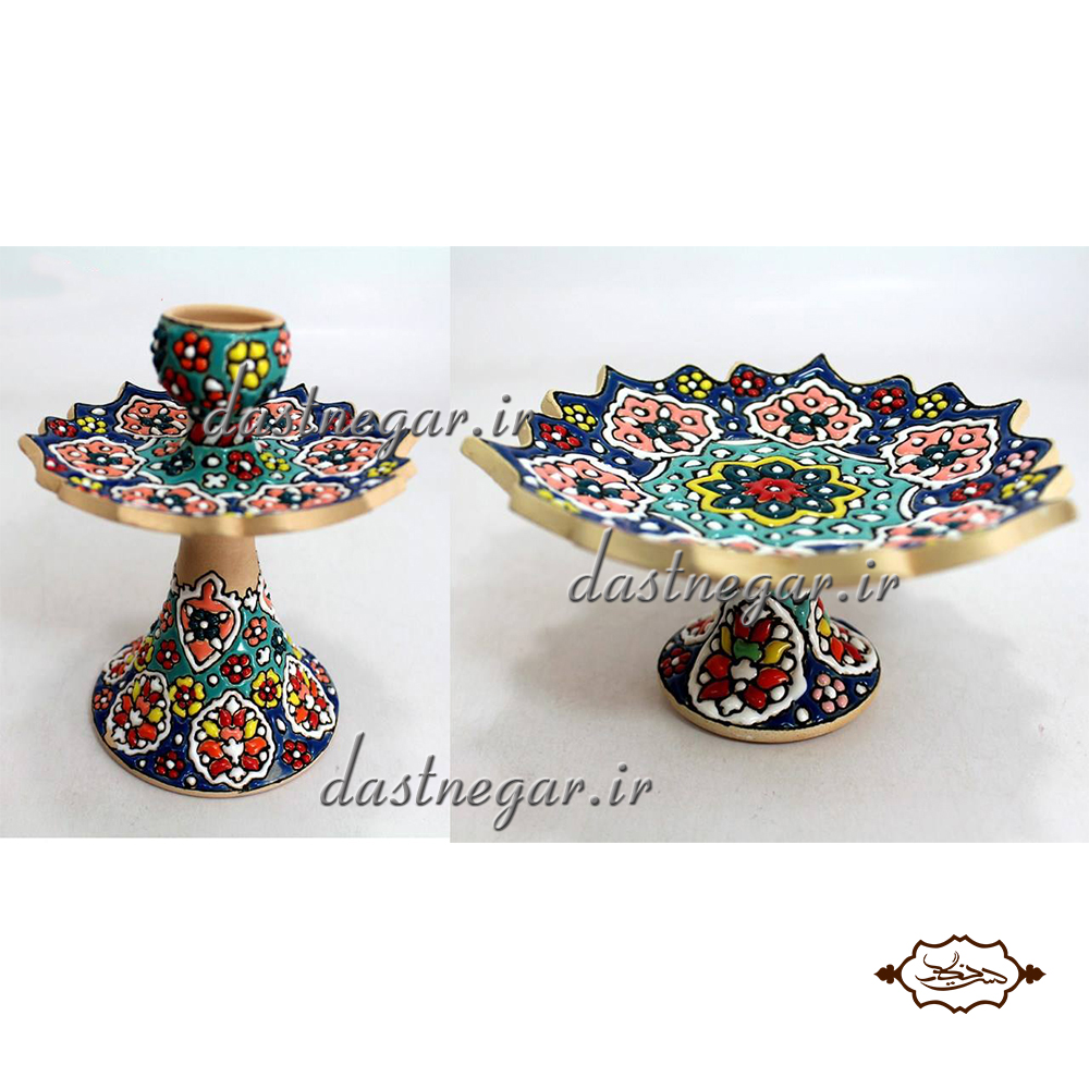 هفت سین میناکاری طرح آندیا 10 پارچه برجسته مینا کاری روی سفال میناکاری ظرف ظروف هفتسین سفره هفت سین