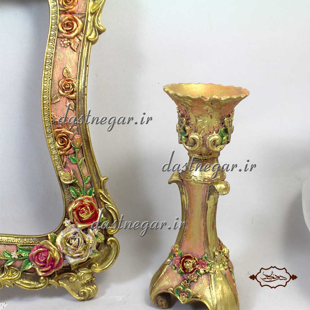 آینه و شمعدان رومیزی 